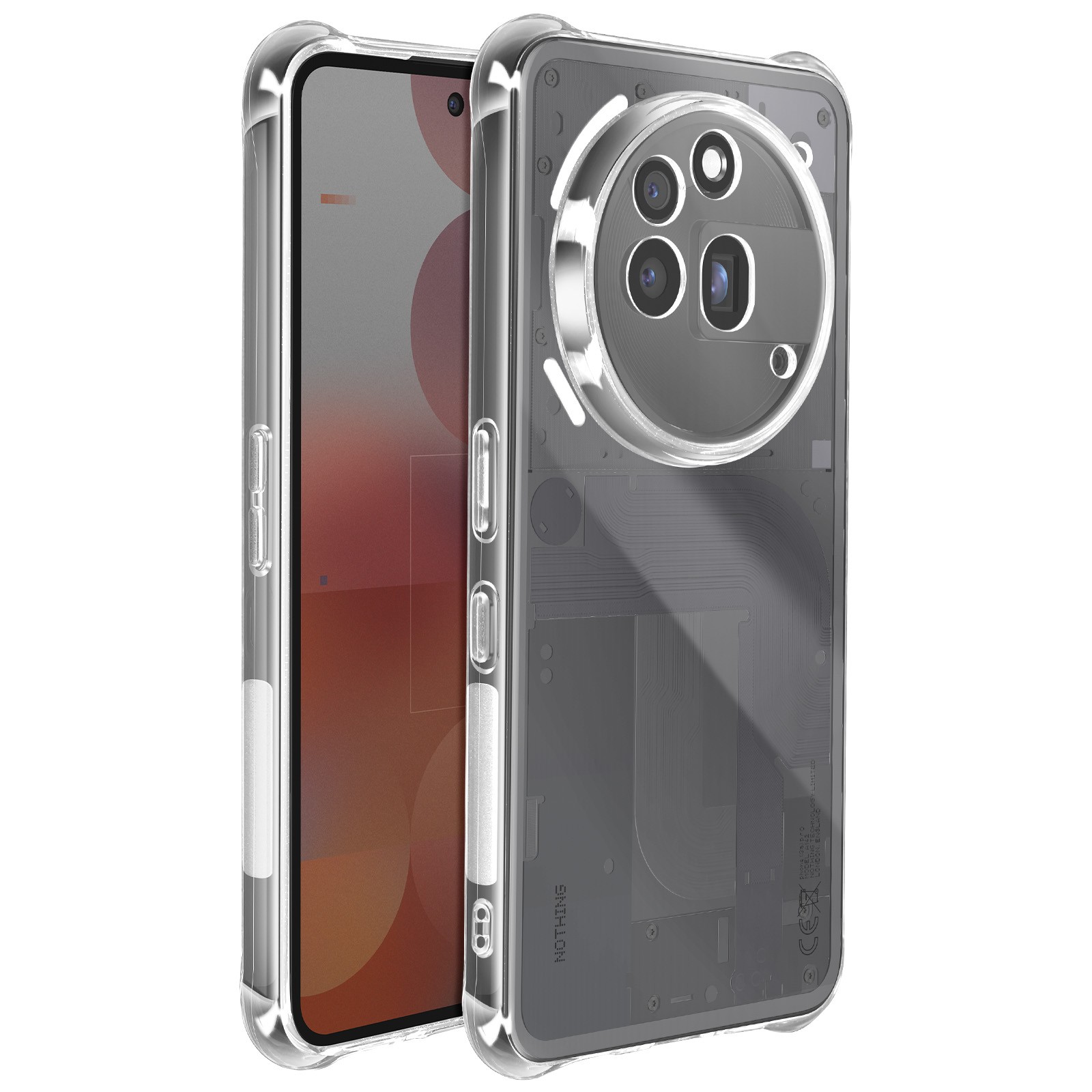 Avizar Case for Nothing Phone 3a Pro Shockproof Reinforced corners, Transparent
