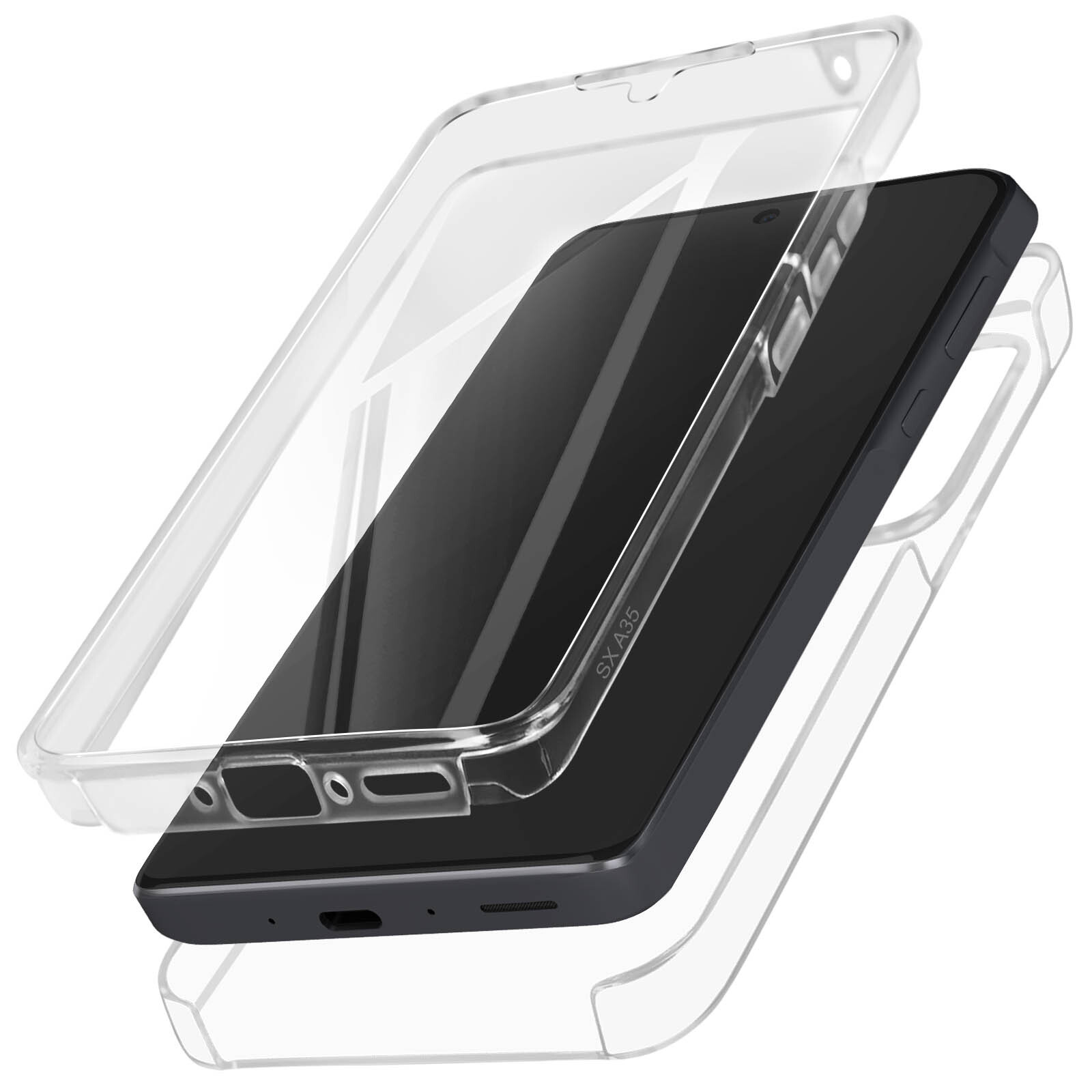 Avizar Case for Galaxy A35 5G Rear Rigid Front Flexible Tactile, Transparent