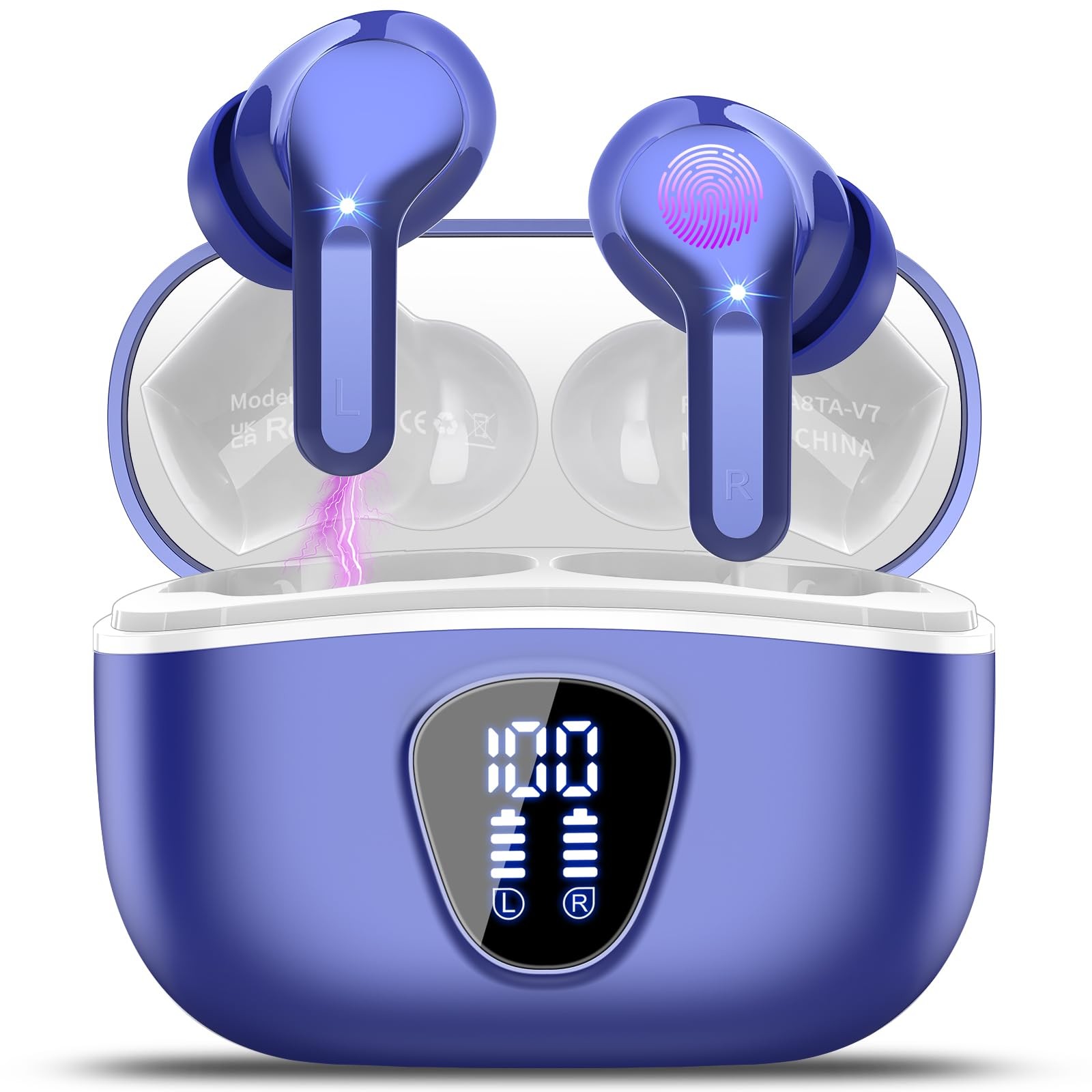 Wireless Earbuds Bluetooth 5.3 Headphones, 40H Playback HiFi Stereo Ear Buds …