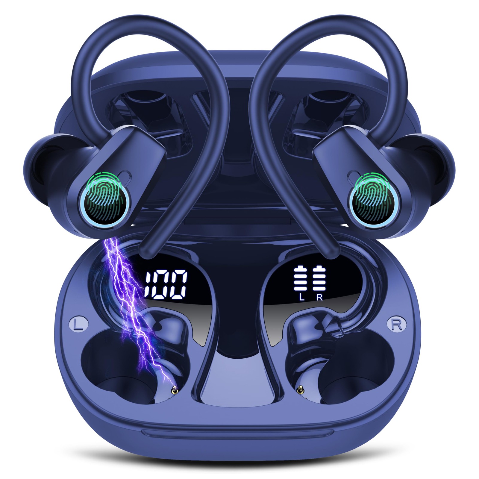 Wireless Earbuds Bluetooth 5.3 Headphones Sport, 50H Stereo Ear Buds Dual Dis…