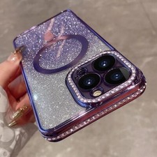 Glitter Diamond Mag Safe Shockproof Case Cover For iPhone 15 14 13 12 Pro Max