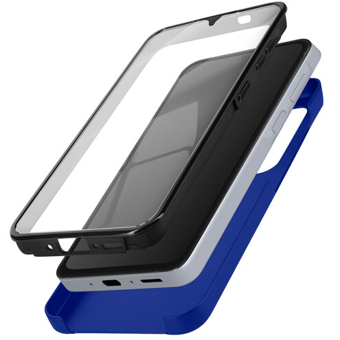 Avizar Case for Samsung Galaxy A35 Rear Rigid Front Soft Tactile, Blue