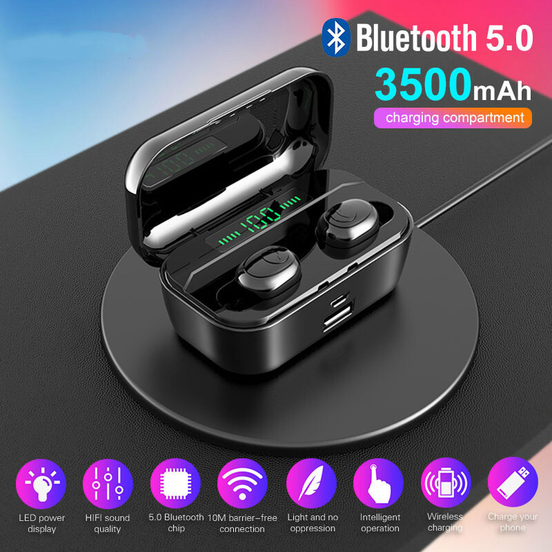 Bluetooth 5.0 Headset TWS Wireless Earphones Mini Earbuds Stereo HiFi Headphones
