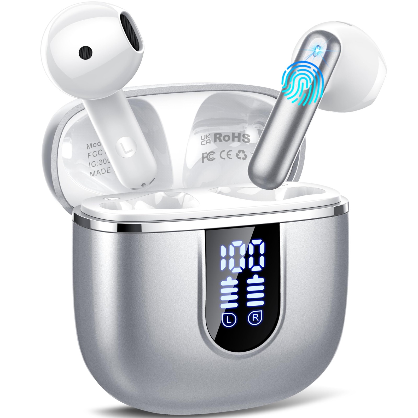 Wireless Earbuds, 2025 Bluetooth 5.4 Headphones in Ear Buds 3D Bass Stereo, 4…