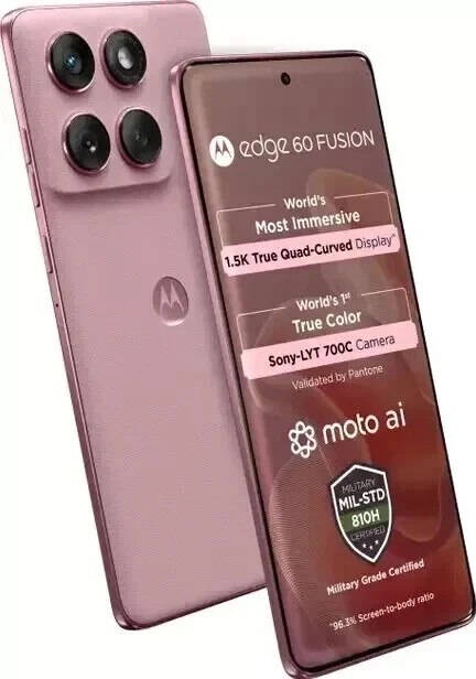 MOTOROLA Moto Edge 60 Fusion 5G-Factory Unlocked Dual SIM-8GB 256GB-PINK Zephyr