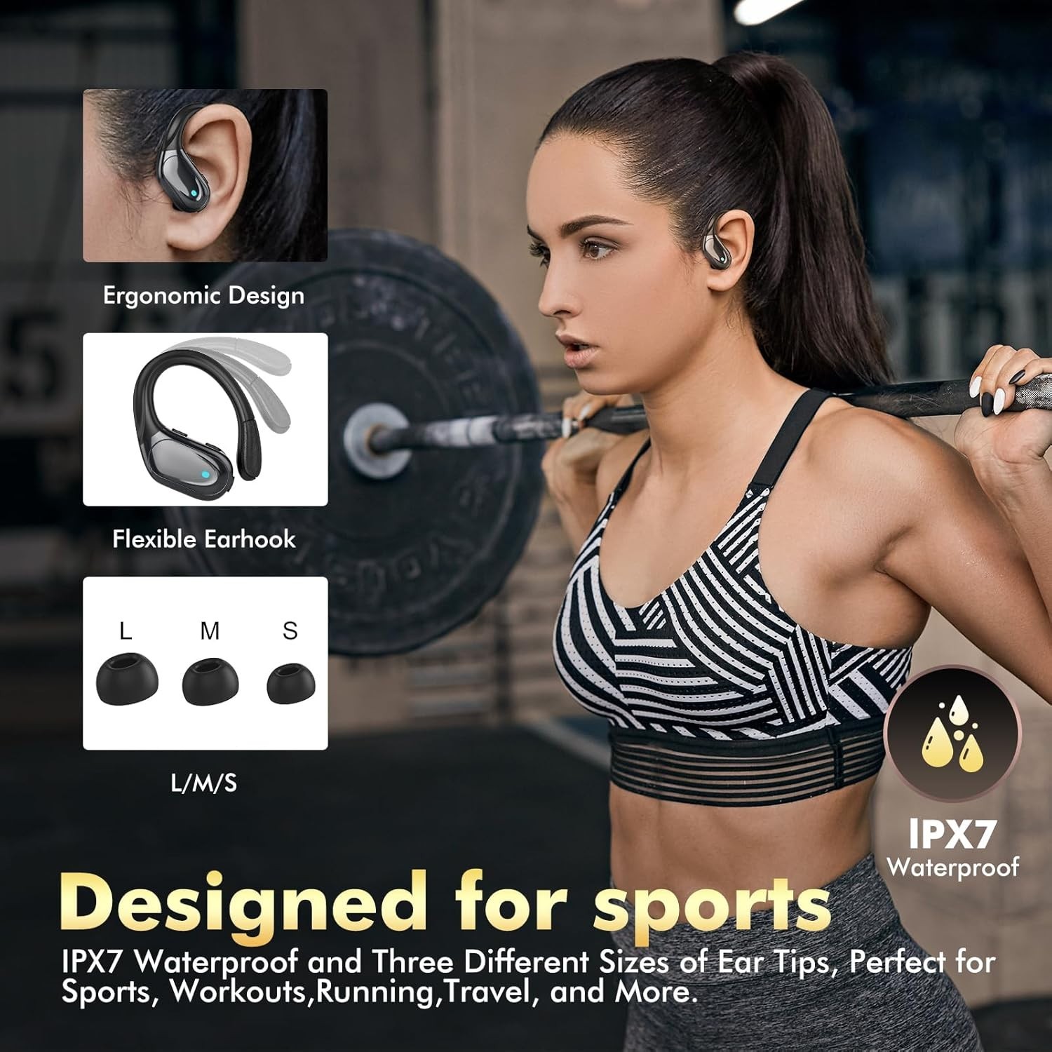 Wireless Earbuds Bluetooth Headphones 80hrs Playback Ear Buds Power Display with