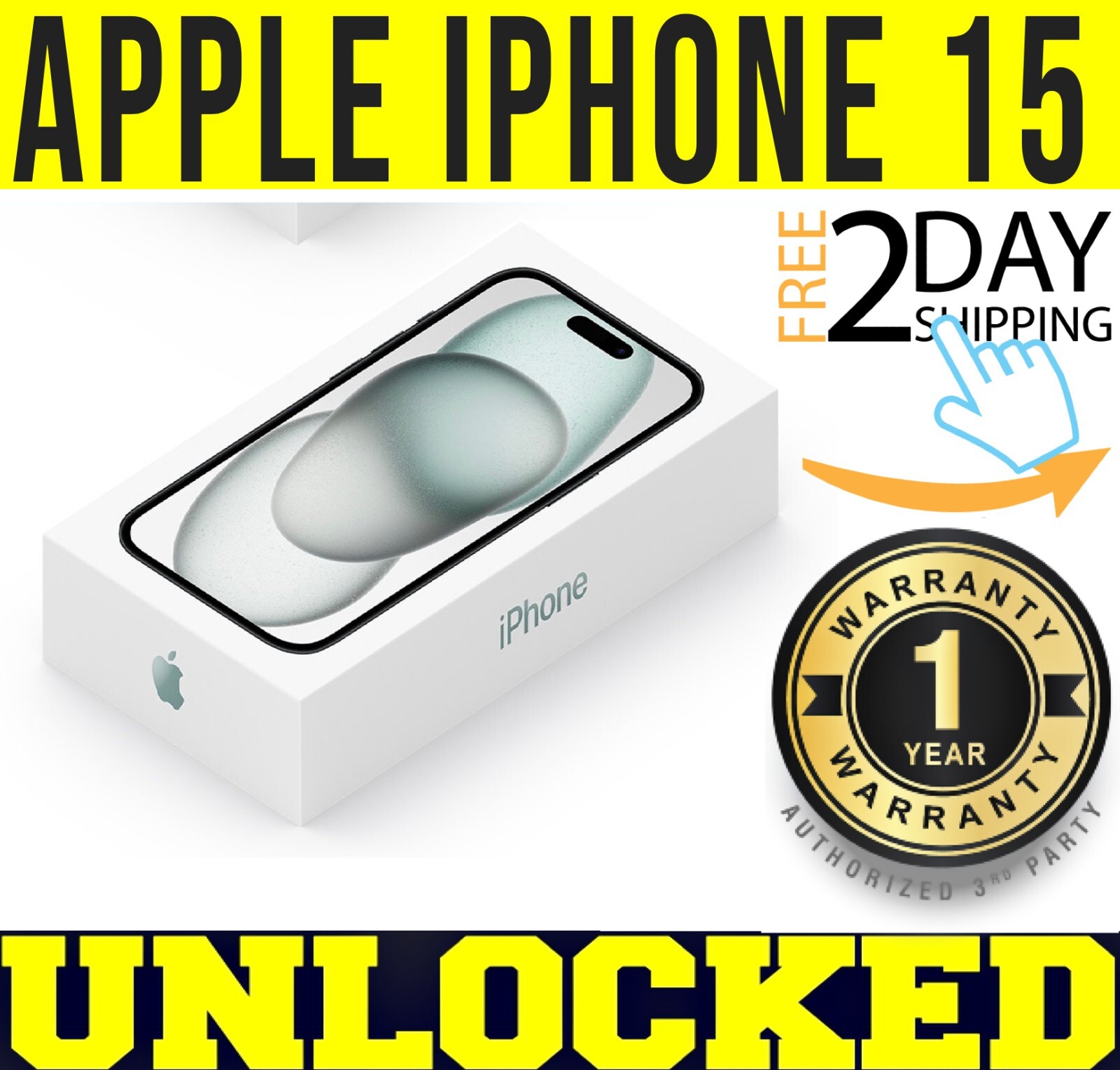APPLE IPHONE 15 – 128GB – BLACK (FACTORY UNLOCKED) ✅ NEVER ACTIVATED ✅ ❖SEALED❖