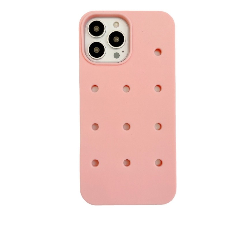 Japanese Korean silicone phone case soft hole shell DIY For iPhone 16 15 14 Pro