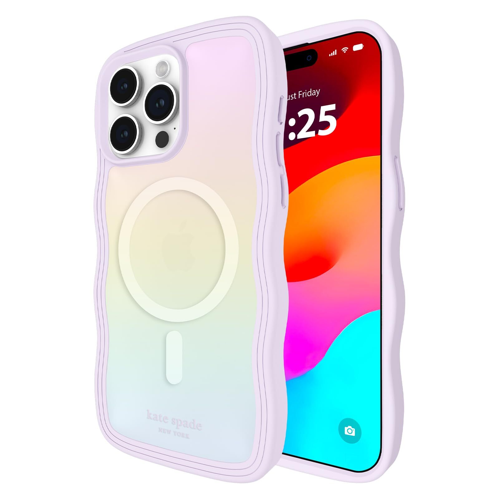 15 Pro Max Case Compatible with MagSafe Phone Cover Wavy Iridescent