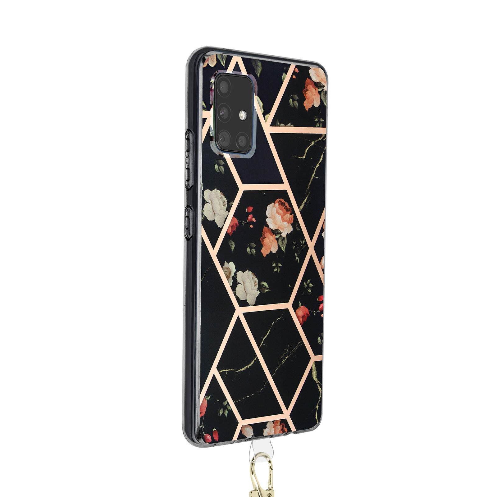 Cover for Samsung Galaxy A51 5G Geometric design with Removable Cord black