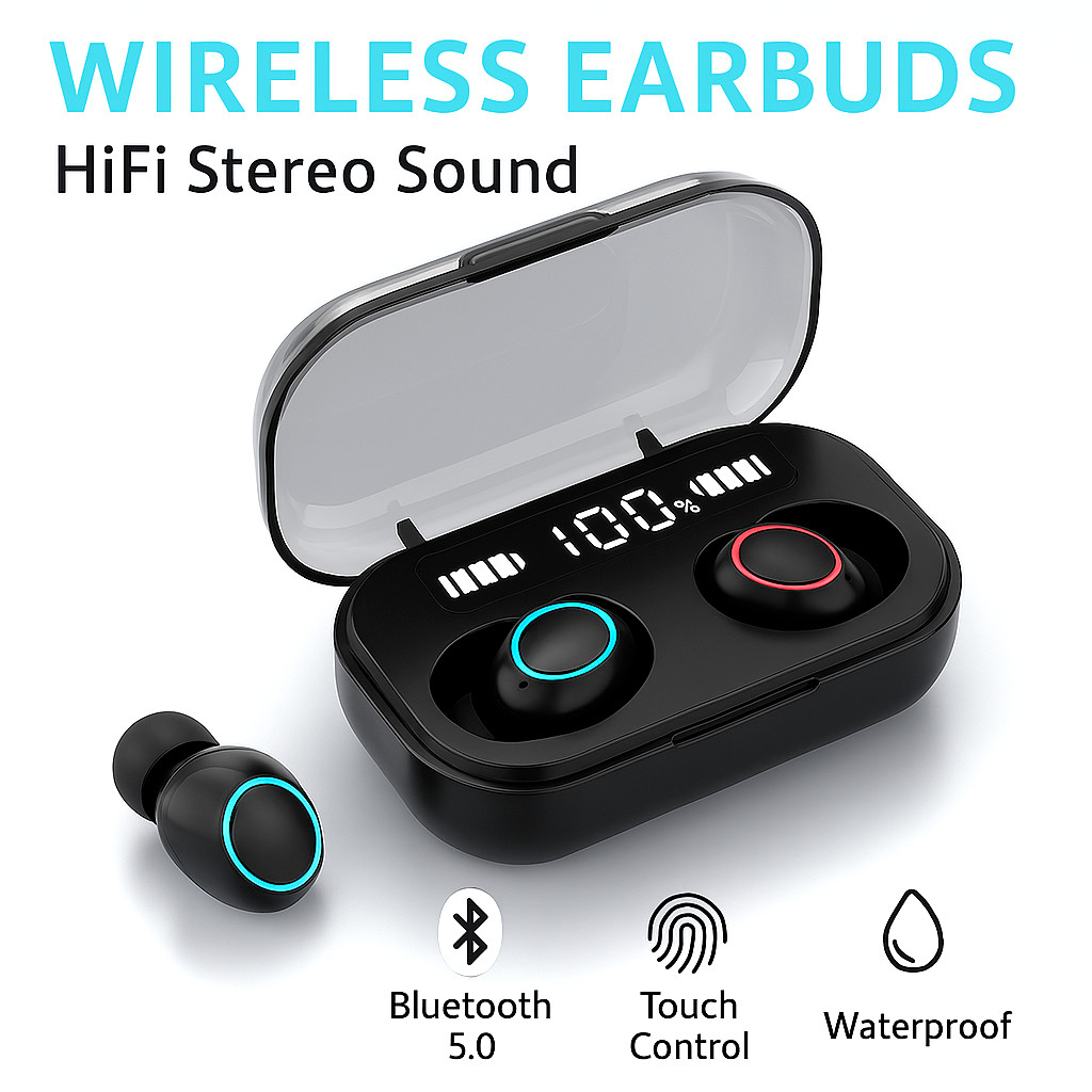 Bluetooth Earbud Headset TWS 5.1 Wireless Earphone Invisible for All Phone Cell