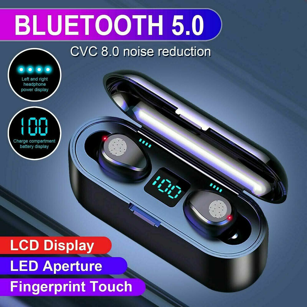 Wireless IPX7 Waterproof Digital Display Earbuds For iphone Samsung Bluetooth US