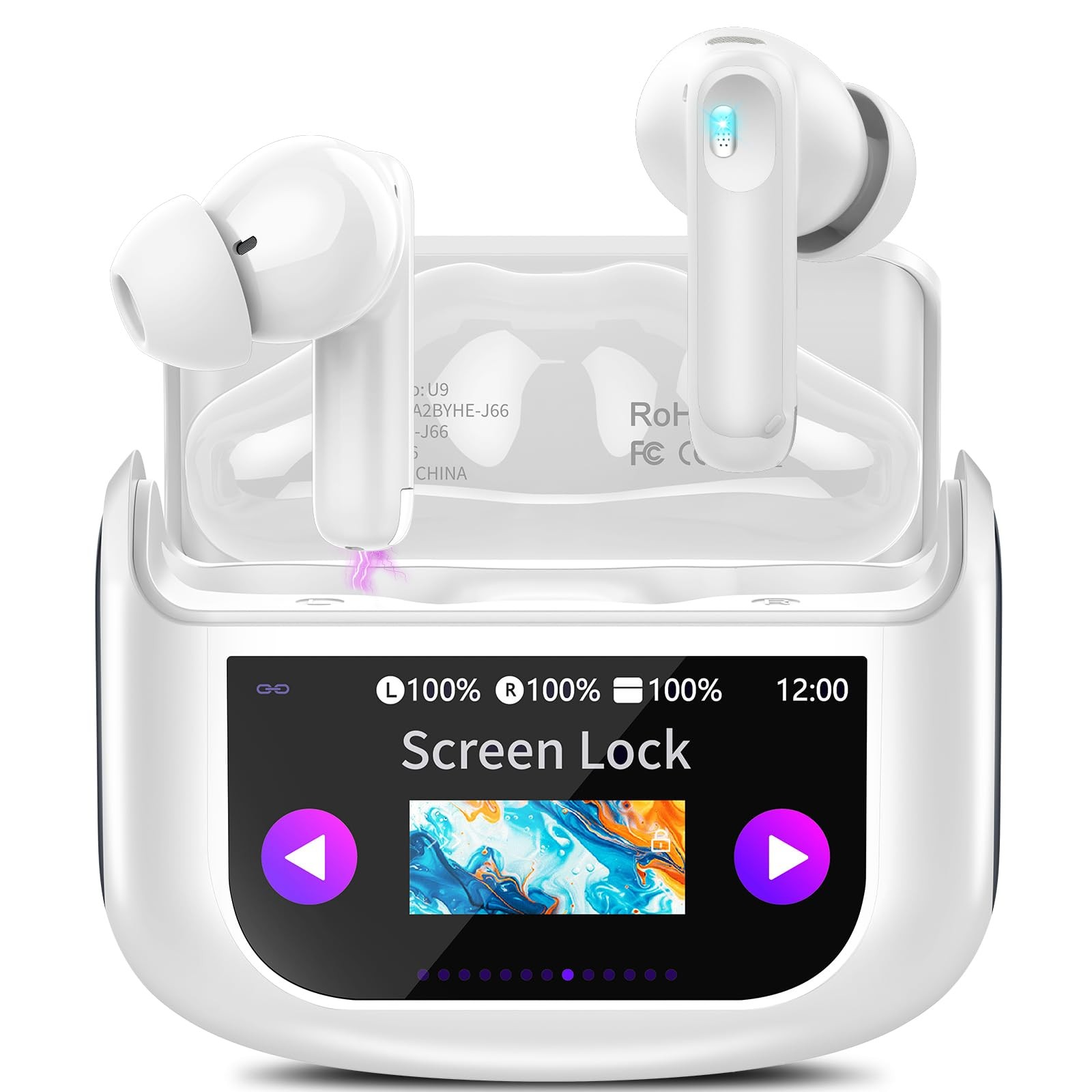 Wireless Earbuds, Bluetooth 5.4 Headphones Multi-Function Touch Screen Ear Bu…