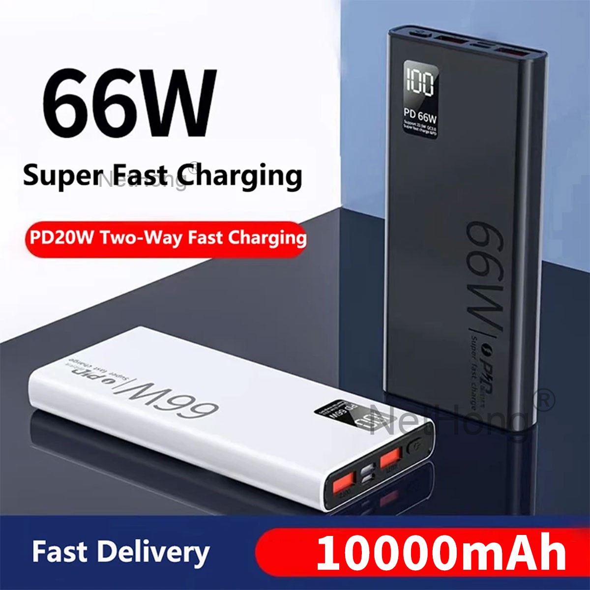 9000000mAh Power Bank Fast Charger 2 USB External Battery Pack For Apple Phone