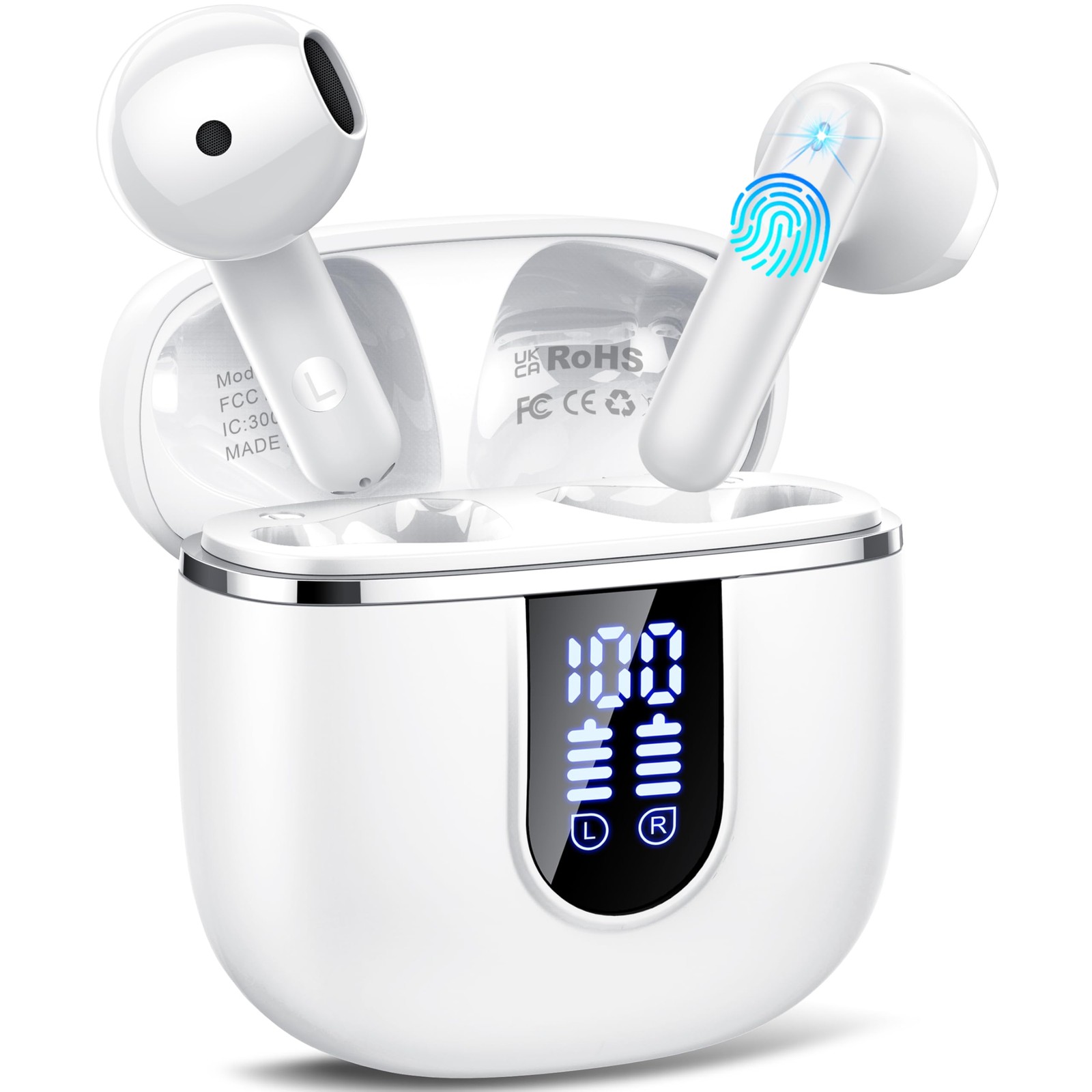 Wireless Earbuds, 2025 Bluetooth 5.4 Headphones in Ear Buds 3D Bass Stereo, 4…