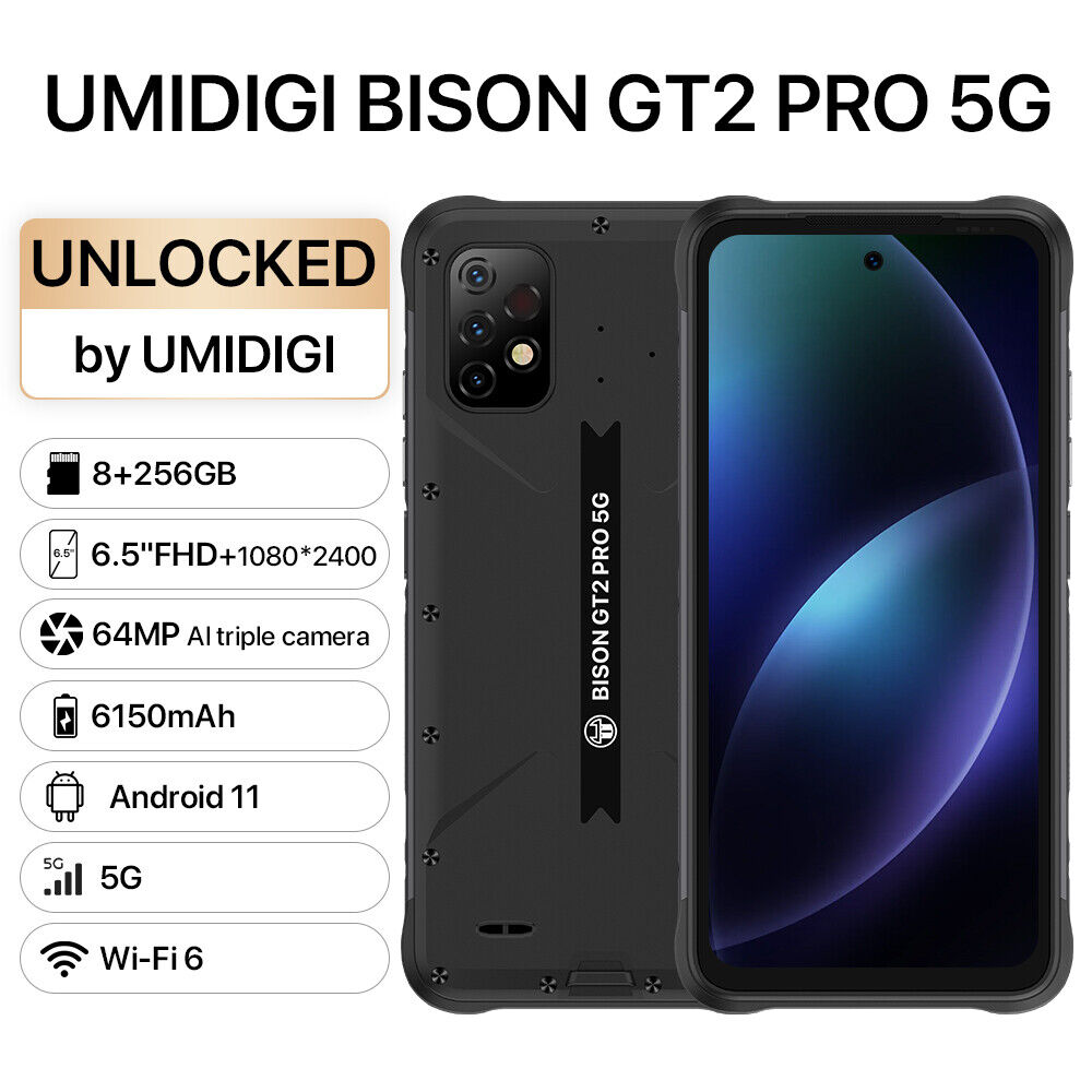 UMIDIGI BISON GT2 PRO 5G 8GB+256GB 64MP Dual SIM Unlocked Android Smartphone