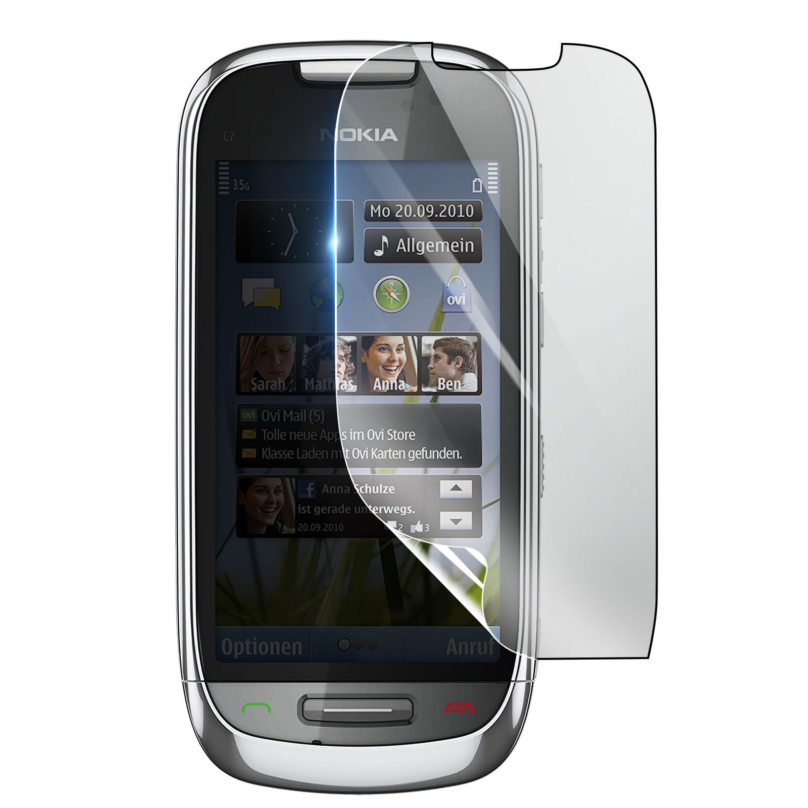 3mk Shockproof Hydrogel Screen Protector for Nokia C7, Transparent
