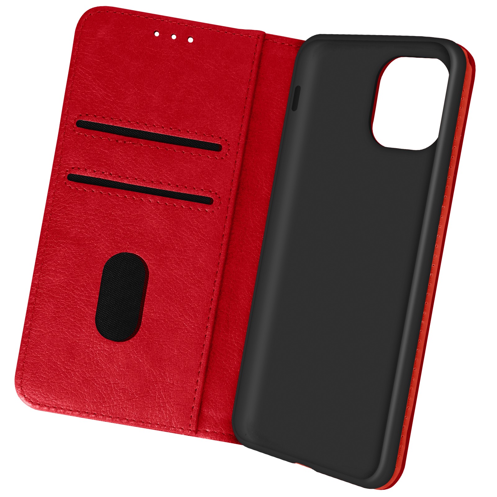 Case for iPhone 13 Clamshell Wallet Function and Video Stand – red