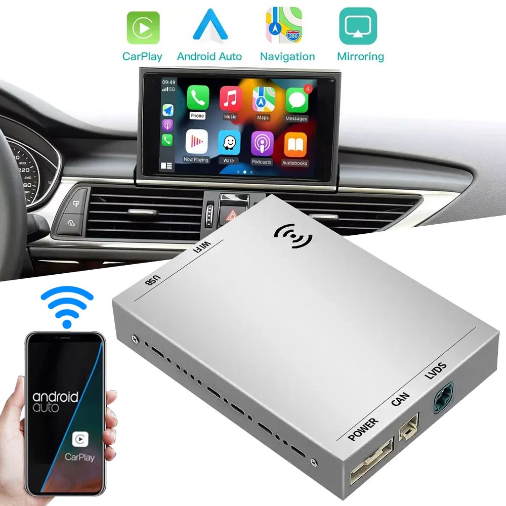 Wireless Carplay Android Auto Retrofit For Audi A6 A7 2012-2015 RMC 6.5″ Screen