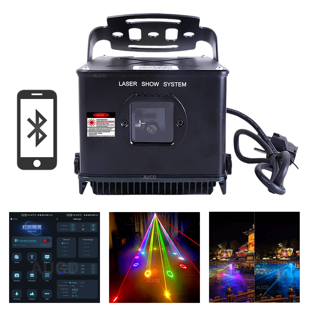 Android iOS APP 2W RGBW Laser IP65 Outdoor Landscape Show Projector Stage Lights