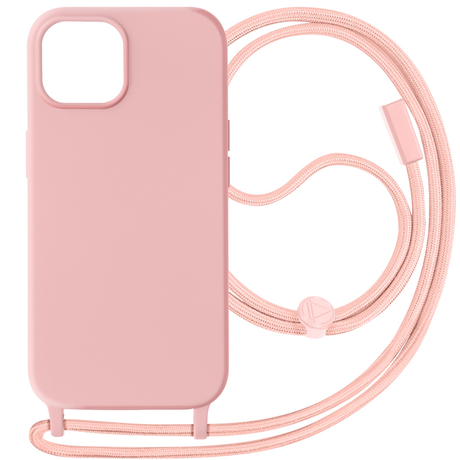 Lanyard Case for iPhone 15 Semi-rigid Neck Lanyard 80cm Pink