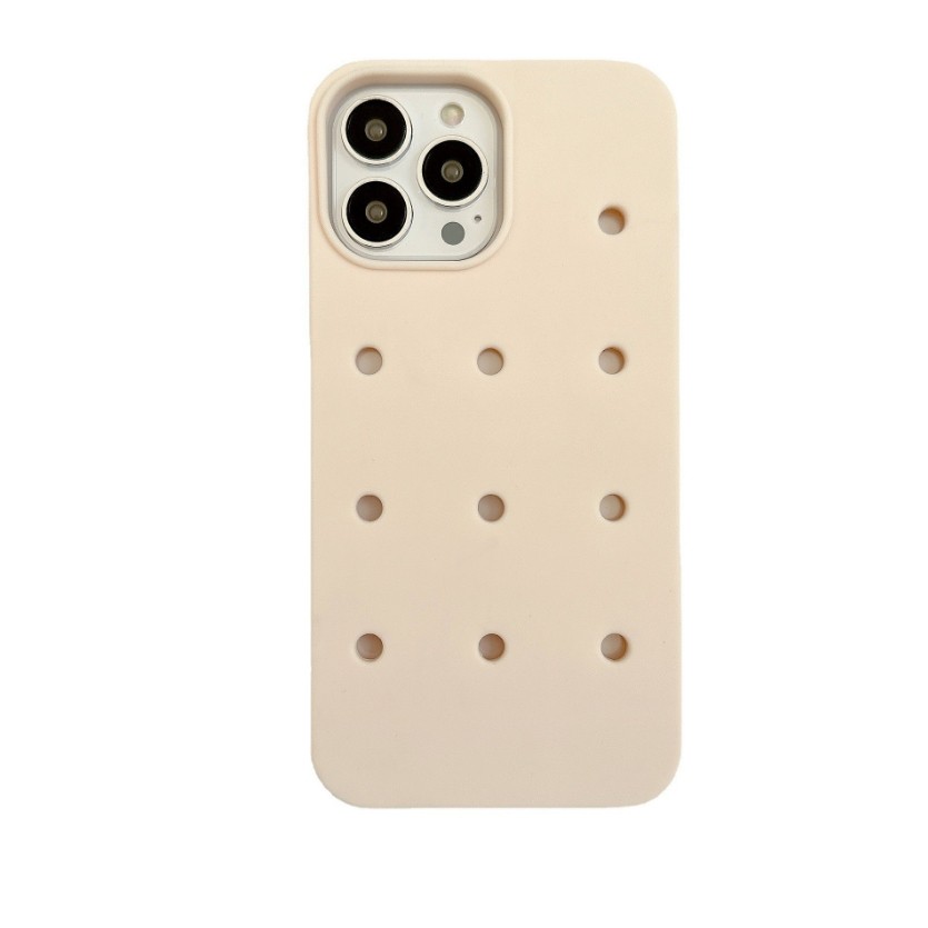 Hole shell DIY soft phone case For iPhone 16 15 14 Pro Japanese Korean silicone