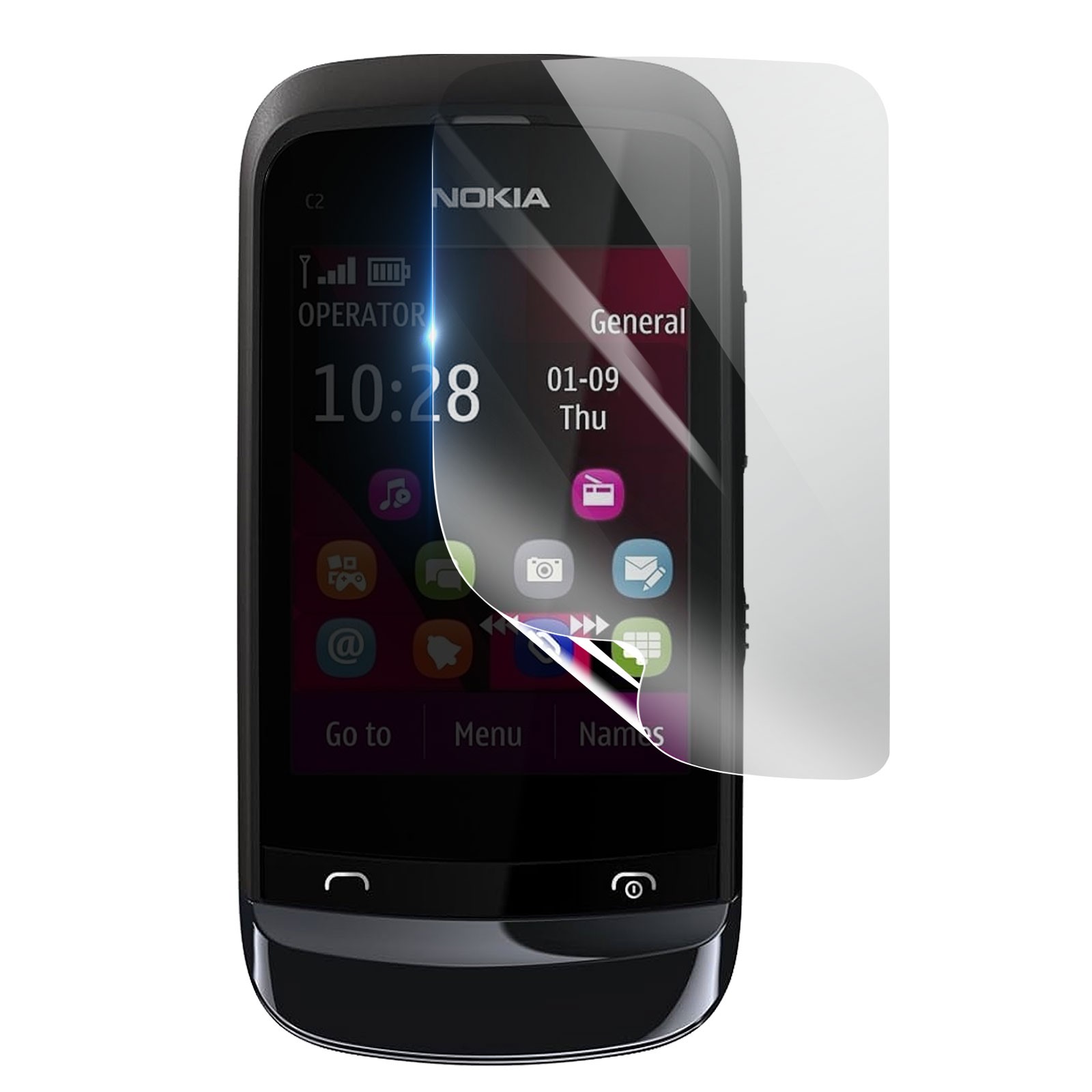 3mk Shockproof Hydrogel Screen Protector for Nokia C2-02, Transparent