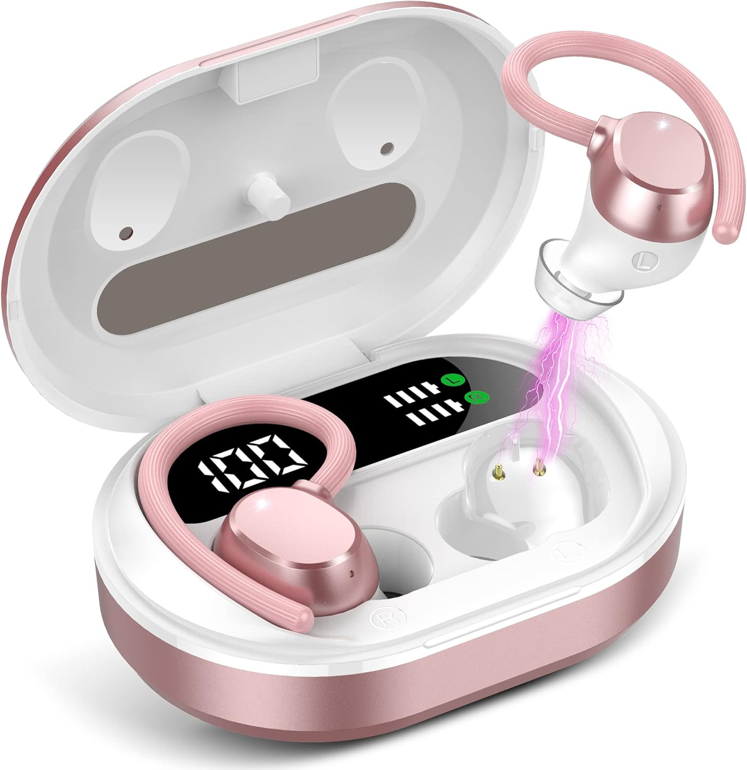 Ear Buds Wireless Earbuds, Hifi Stereo Bluetooth 5.3 Running Headphones with Dua