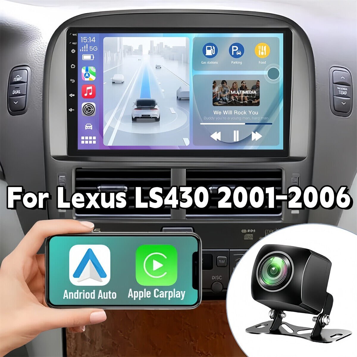 Apple Carplay Upgraded Radio for Lexus LS430 2001-2006