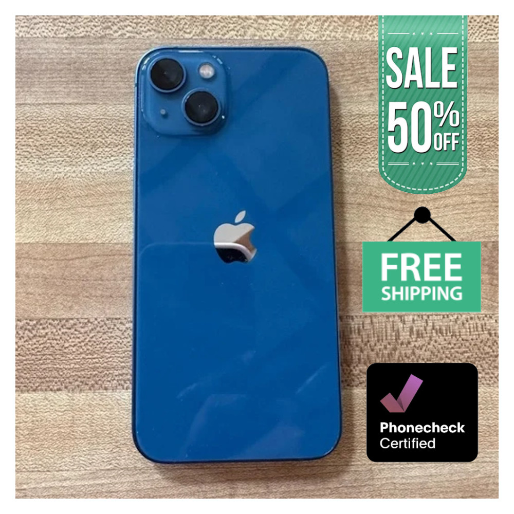 Apple iPhone 13 128GB 512GB White / Blue Fully Unlocked Verizon AT&T 5G Good