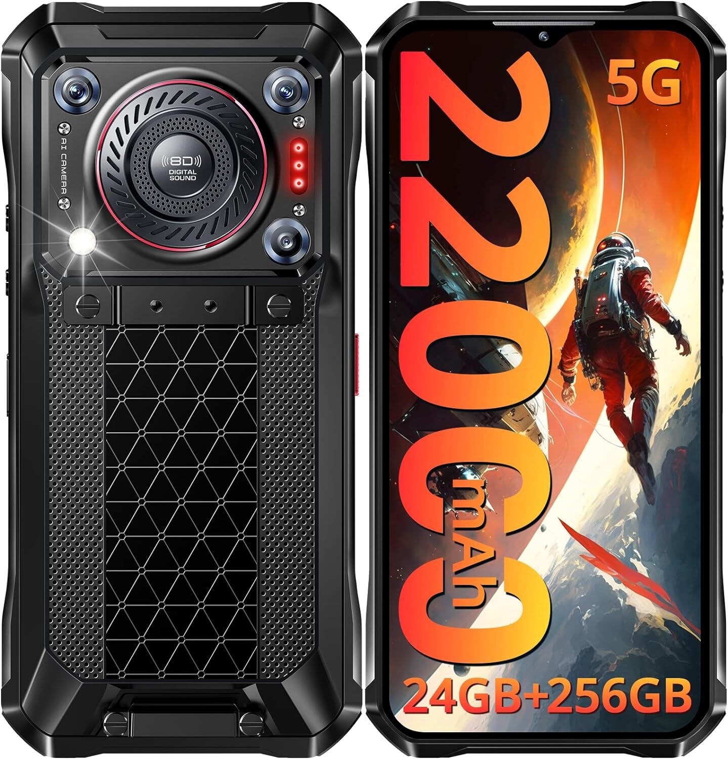 Oukitel WP33 Pro 5G Rugged Smartphone 24GB+256GB 22000mAh 5G Unlcoked Cell Phone