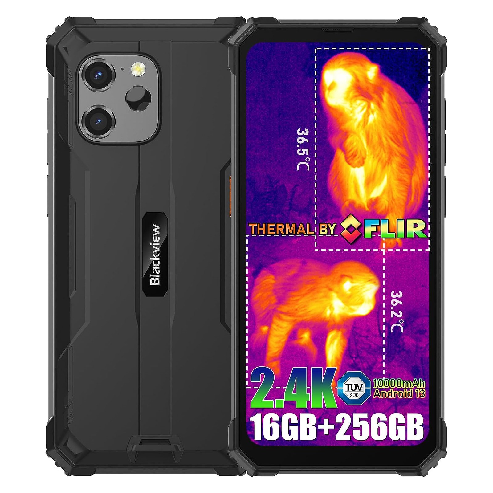 Blackview BV8900 10000mAh Thermal Imaging Rugged Smartphone 16GB+256GB 33W NFC