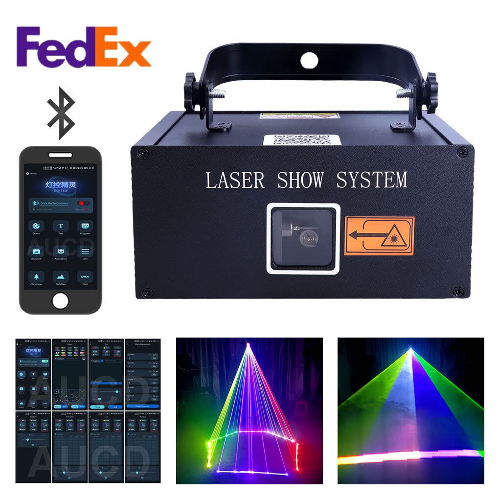 iOS Android App 5W RGB Laser Projector Lights Disco DMX Beam Show Stage Lighting