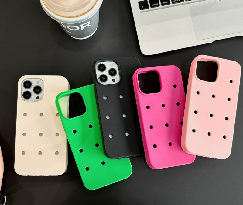 Phone case For iPhone 16 15 14 Pro soft hole shell DIY Japanese Korean silicone