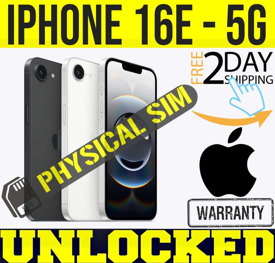 APPLE IPHONE 16E – 128GB 256GB (FACTORY UNLOCKED) ✅PHYSICAL SIM ✅ A3409 ❖SEALED❖