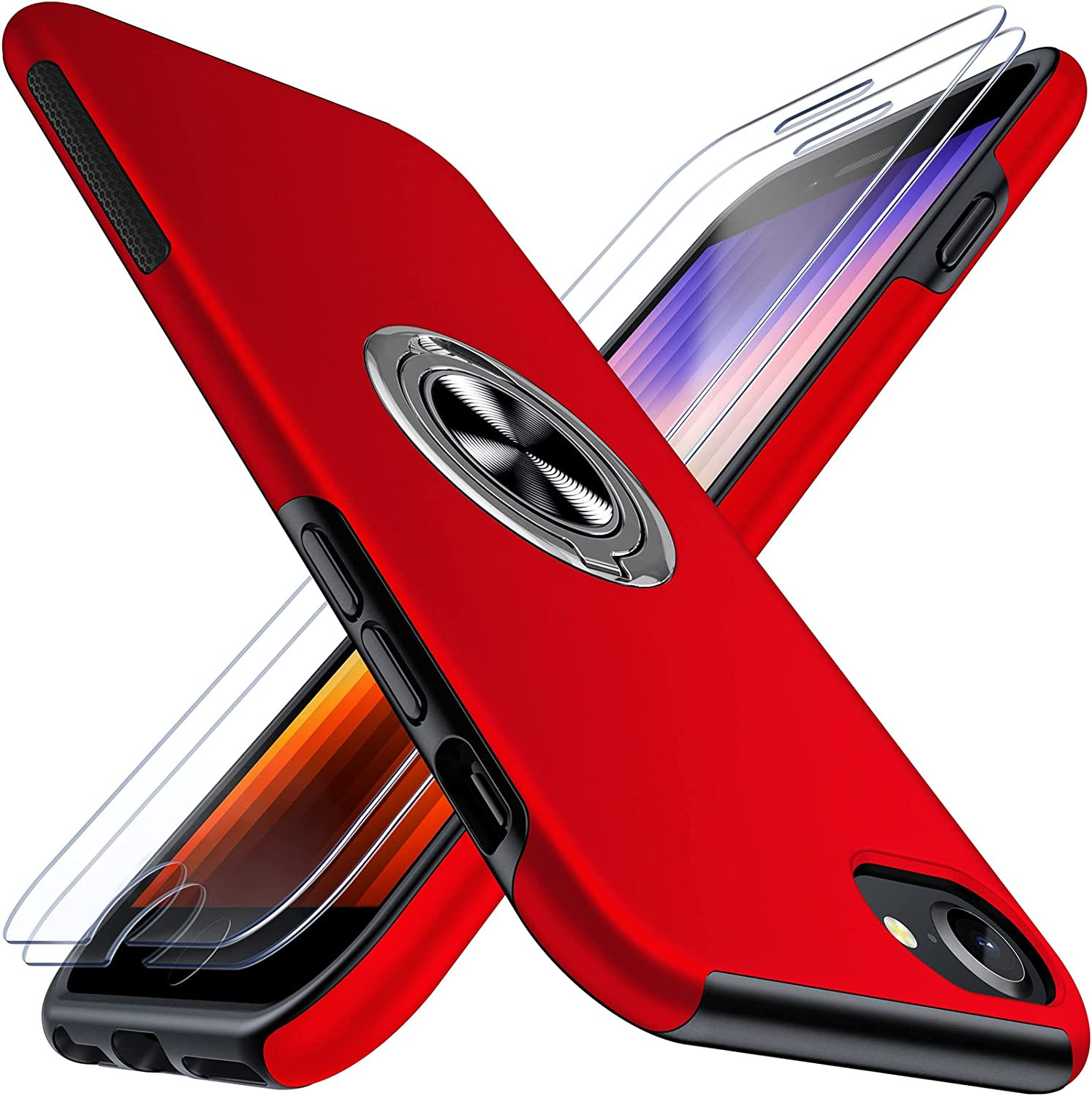 Funda Con 2 Protectores De Pantalla De Cristal Templado Para Phone SE 2020 7 8