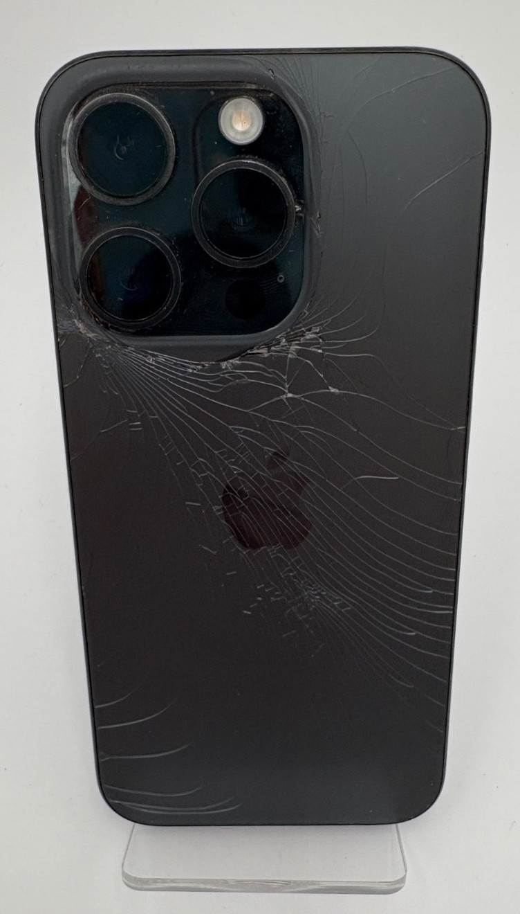 Apple iPhone 15 Pro 256GB Black Titanium Unlocked -Baseband Issue- Cracked Back