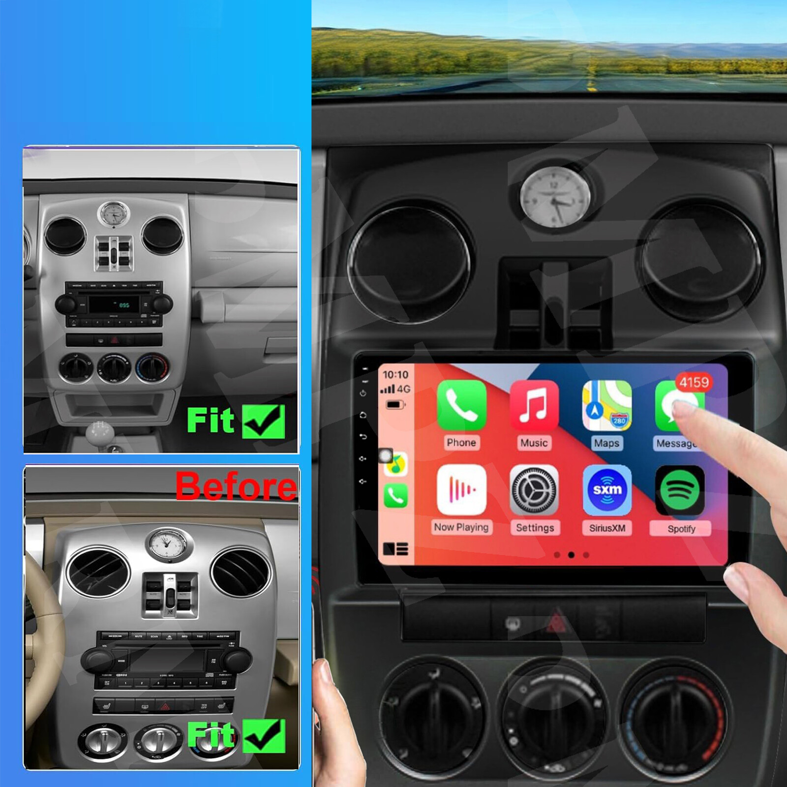 For 06-10 Chrysler PT Cruiser Apple Carplay Radio Android 13 GPS NAVI WIFI AHD