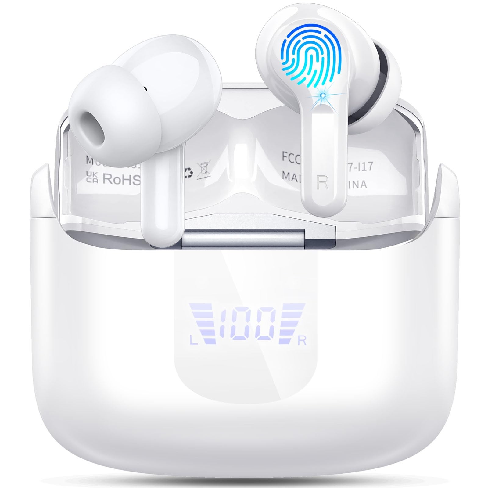 Wireless Earbuds, 2025 Bluetooth 5.4 Headphones NEW Ear Buds 40H Bass Stereo …