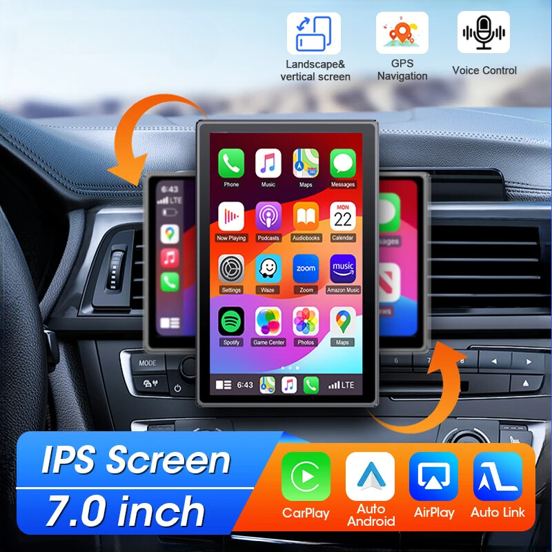 7 inch Multimedia Player Carplay AI Screen IPS Touch Screen Bluetooth Support
