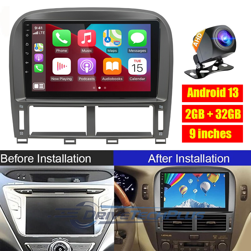 32G 9″ Radio de coche Android 13 para Lexus LS430 2001-2006 Carplay GPS estéreo