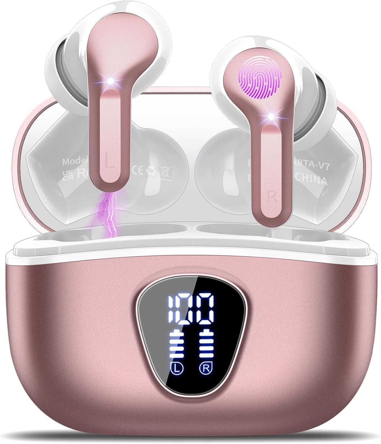 Wireless Earbuds Bluetooth 5.3 Headphones, 40H Playback HiFi Stereo Ear Buds …