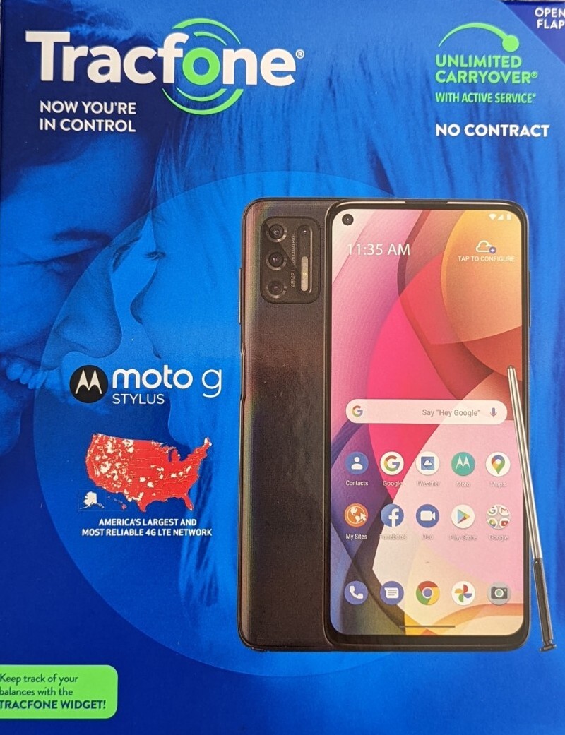 Tracfone Motorola Moto G Stylus, 128GB, Blue Prepaid Smartphone (Locked) – NEW