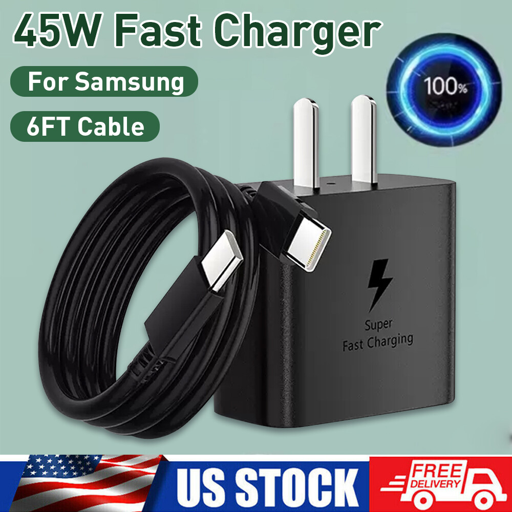 45W PD Fast Wall Charger+Type-C Cable For Samsung Galaxy S23 S22 S21 S20 Ultra K