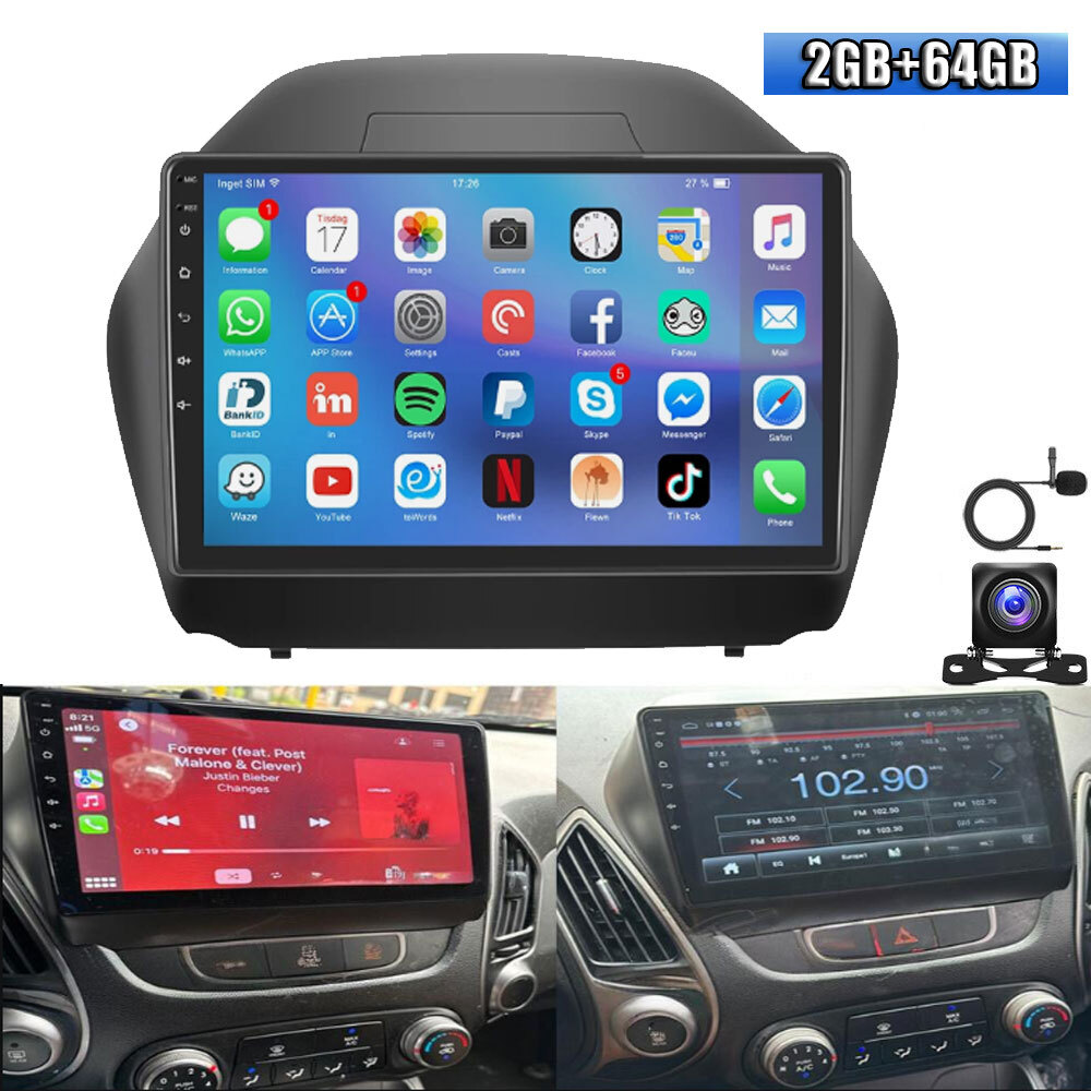 For Hyundai Tucson IX35 2010-2015 Apple Carplay Android13 Car Stereo Radio GPS