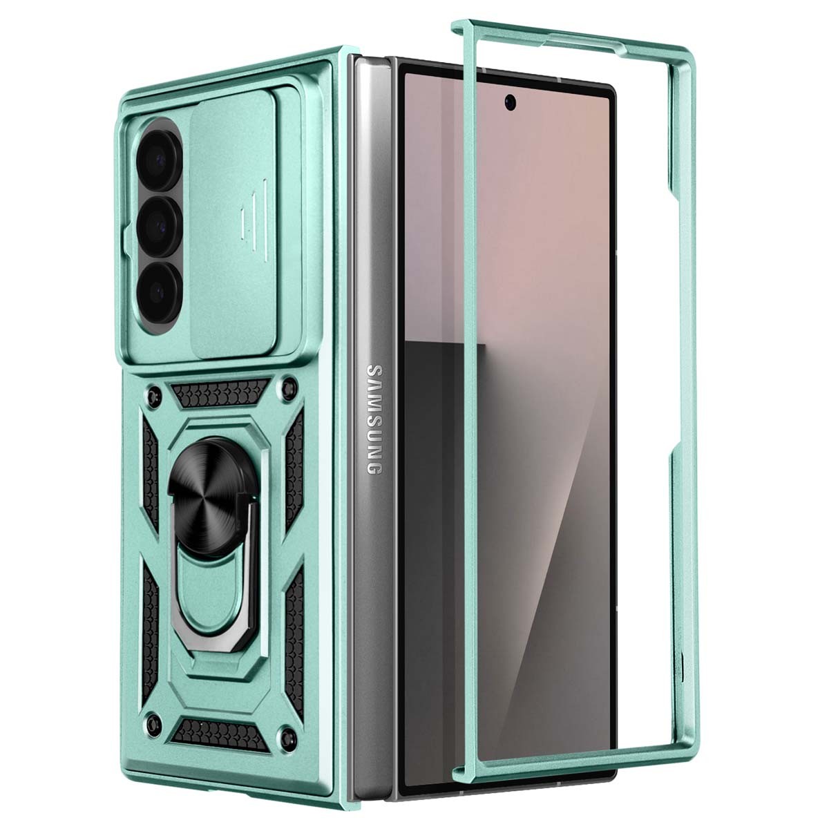 Avizar Case for Galaxy Z Fold 7 with Ring Stand and Camera Cover