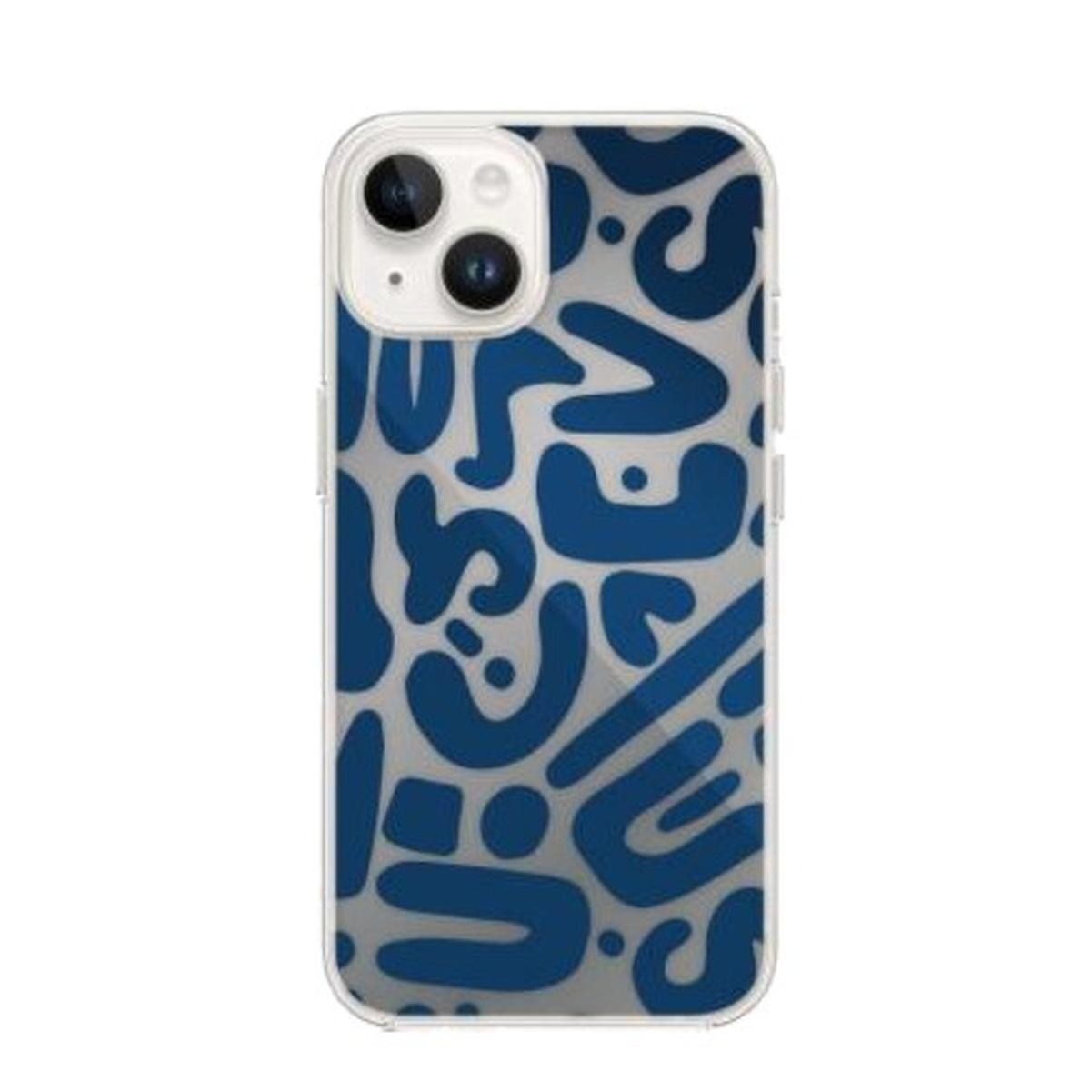 BigBen Connected Case for iPhone 13/14 in Resin Blue patterns, Blue