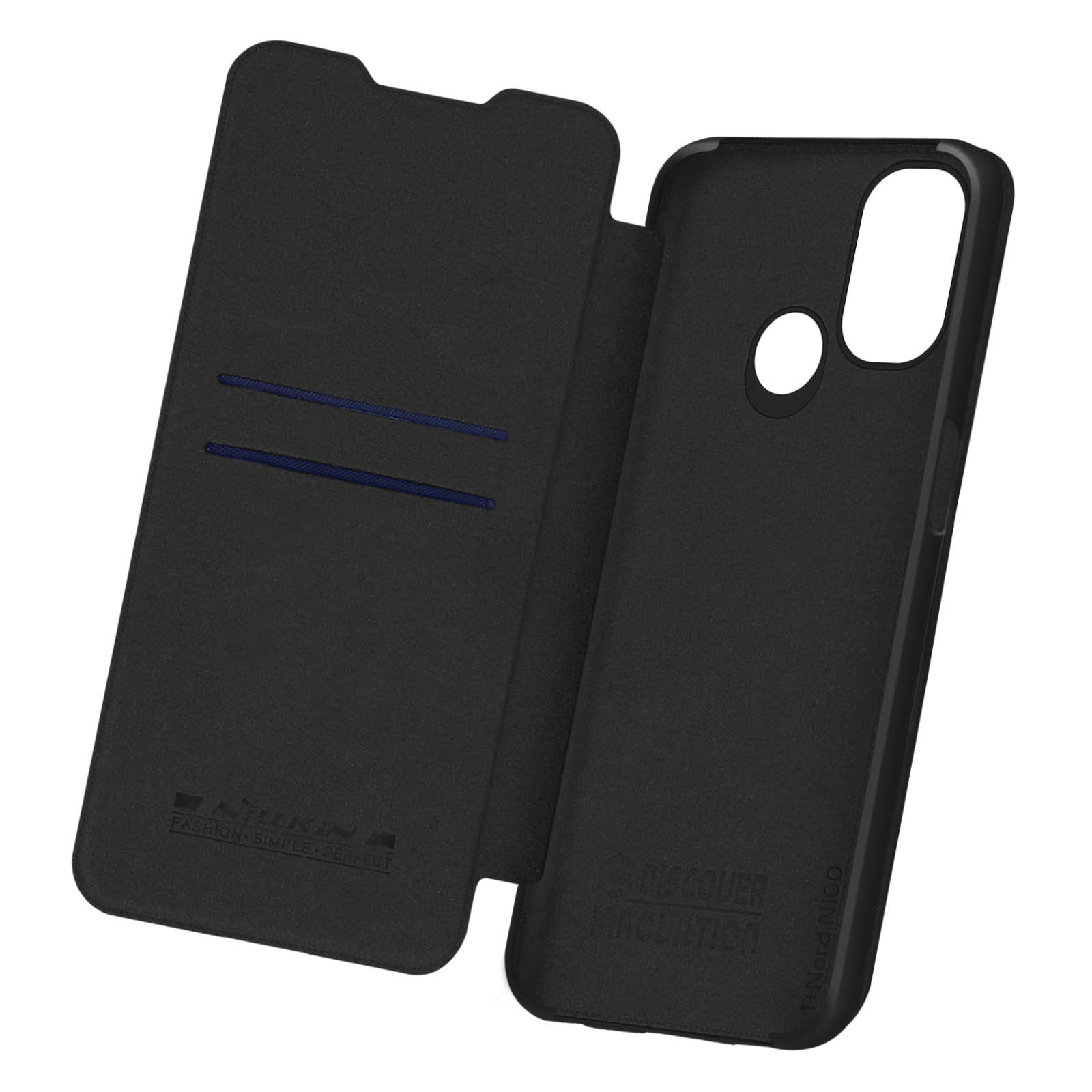 Nillkinn flip wallet case, card slot OnePlus Nord N100- black