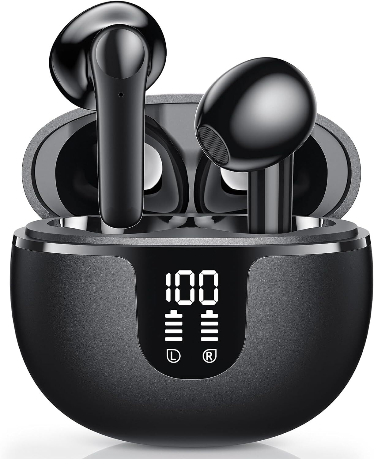 Wireless Earbuds, Bluetooth Headphones in-Ear, USB-C Fast Charge, Clear