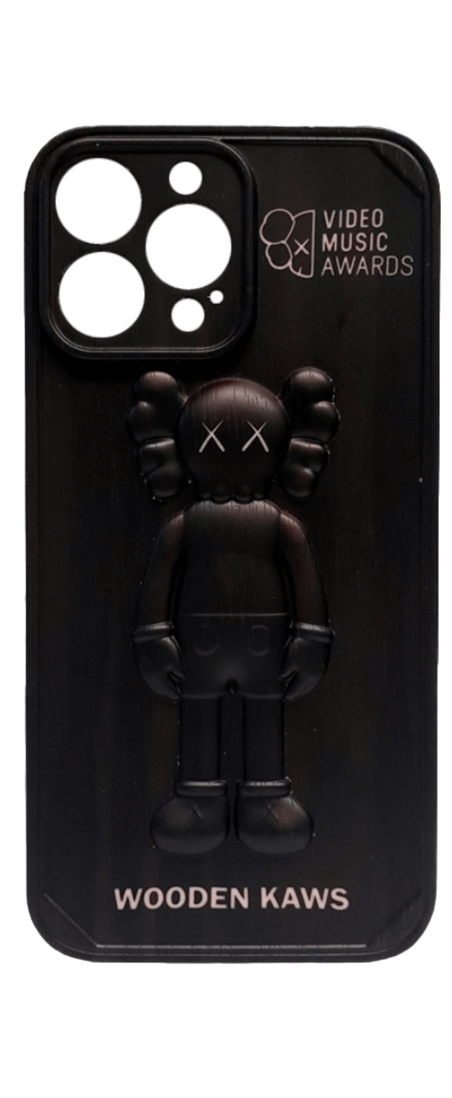 iPhone 13 Wood Grain Violence Case 3D Black Free Tempered Glass
